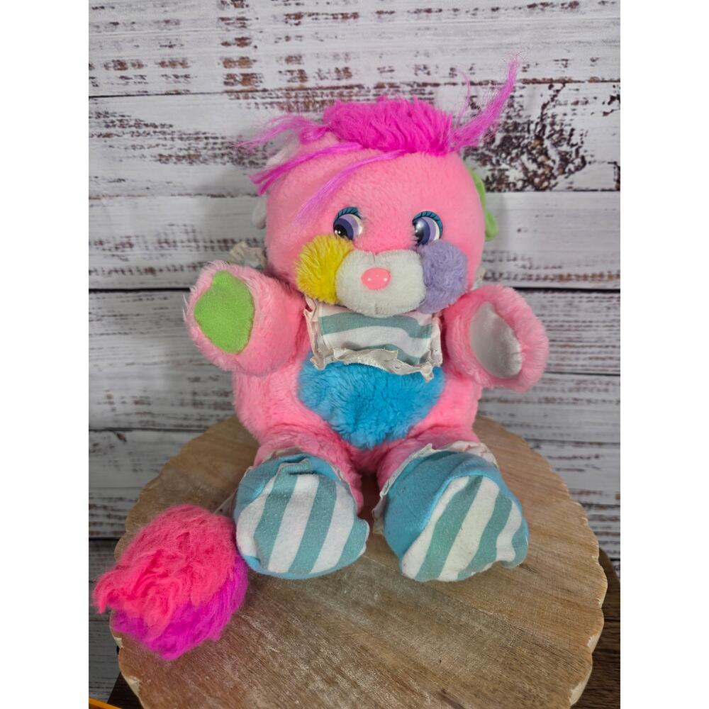 VTG 1986 Popples Mattel Baby Cribsy 12" Pink Plush Stuffed Toy